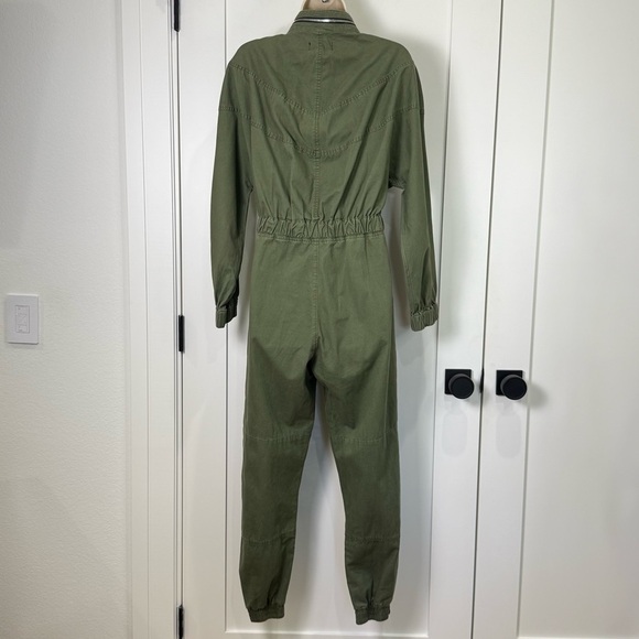 RTA Halima Jumpsuit Utility Zip Front Long Sleeve Tomboy Green Small New Cargo - Picture 7 of 13